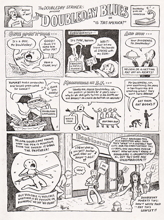 Censored version of Doulbeday strike flyer